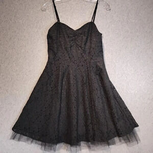 Suzy Shier  Black Lace Spaghetti Strap or Strapless Party Dress Size Small